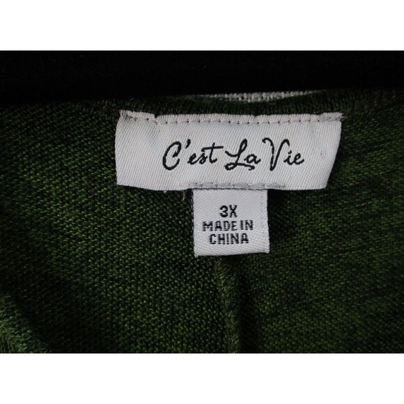 Cest La Vie Womens 3X Green Blouse Top With Gold Rings - Picture 2 of 8